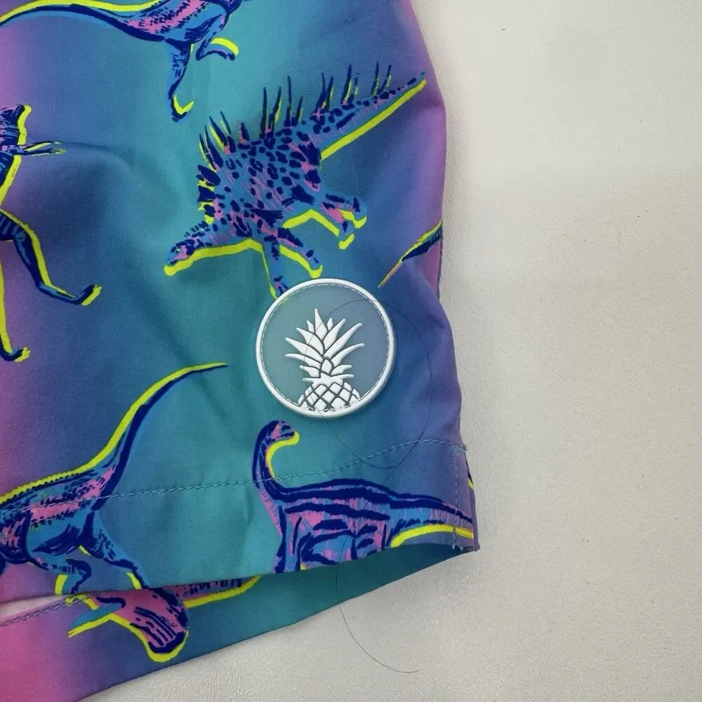 Chubbies Swim Trunks Mens 5.5 Inch Blue Pink Dino Brief Mesh Liner Small - Picture 2 of 9